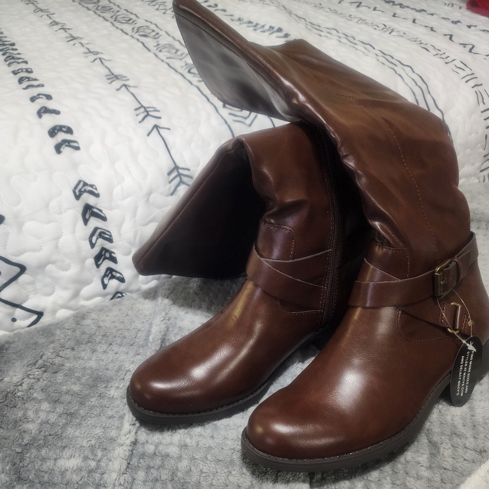 Brown style&co wide calf Riding boots